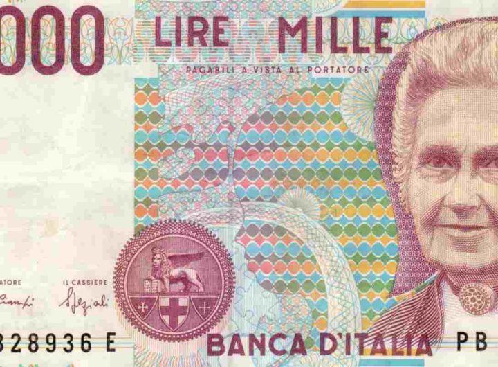 Illustrazione delle vecchie 1000 lire con la rappresentazione ella Montessori (Pixabay)