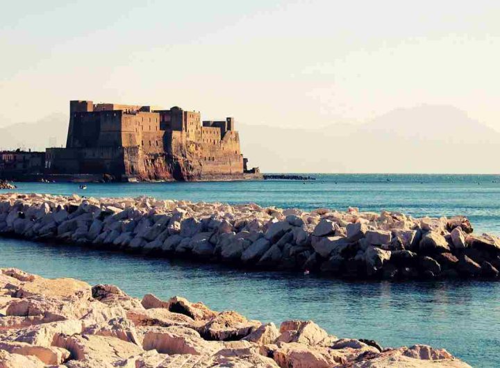 naples'sea with castle and blue sea